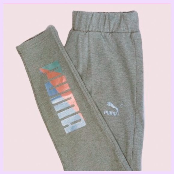 Puma Pants - Puma Gray Heather Fitness Yoga Athletic Leggings